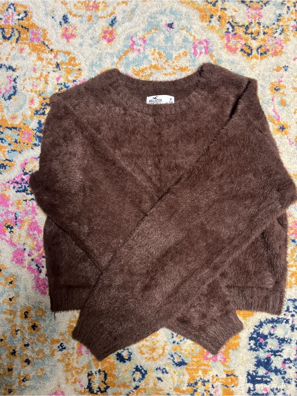 Hollister Women's Plush Chocolate Brown Crewneck Sweater